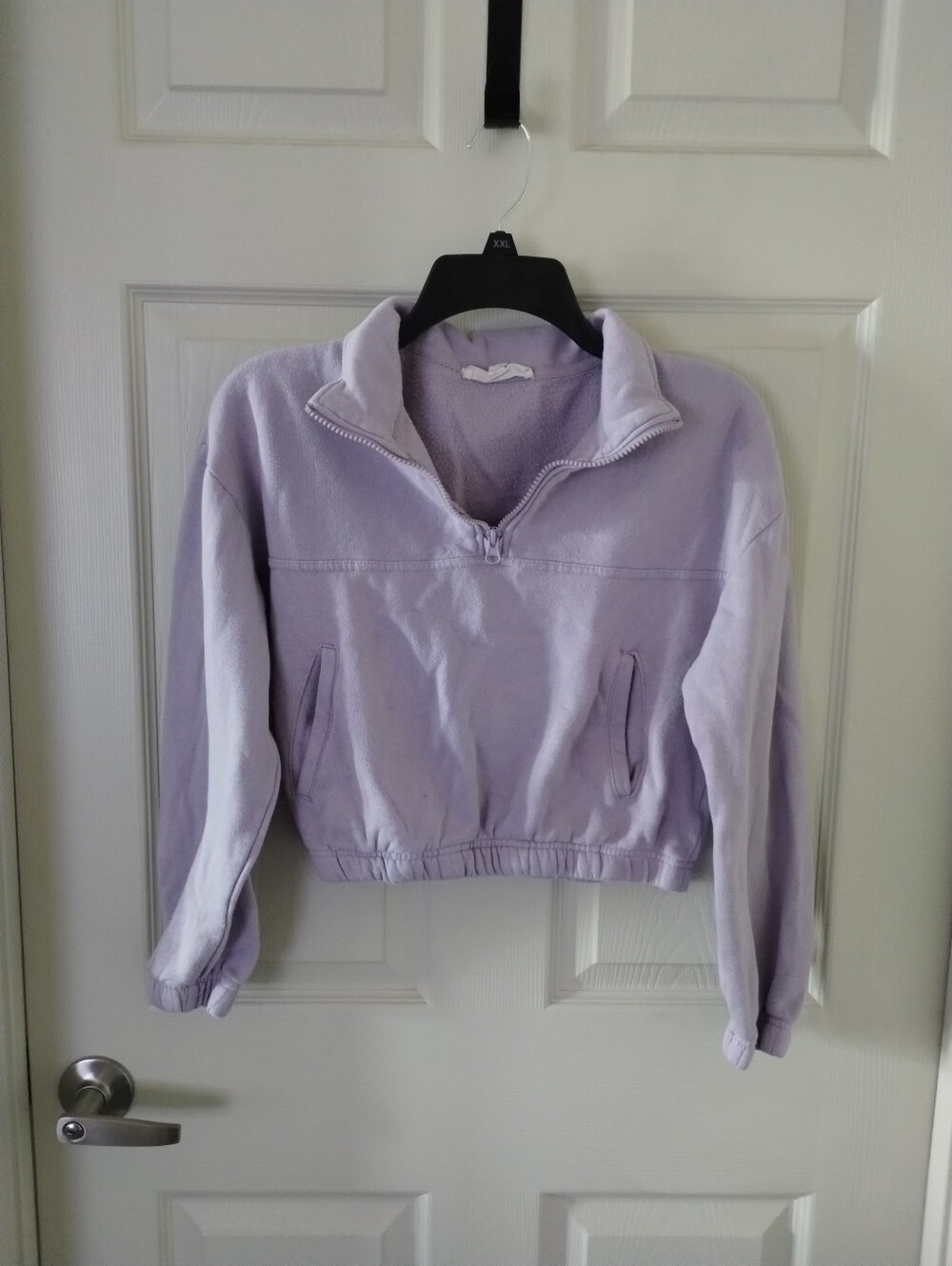 Hippie Rose Lavender Cropped Quarter Zip Pullover Size S